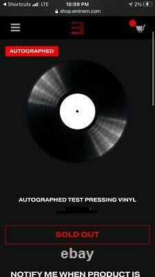 Eminemmusic À Meurtre Parsigné Record Vinyltest Pressingin Hand #69