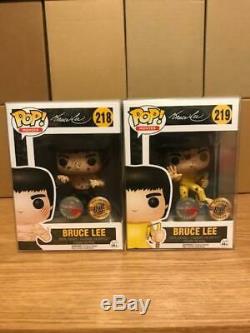 Funko Pop Bruce Lee Set 218 & 219 Nycc Rudy Ramirez Exclusif Signé