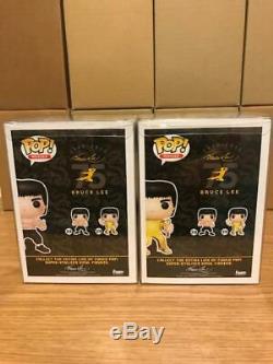 Funko Pop Bruce Lee Set 218 & 219 Nycc Rudy Ramirez Exclusif Signé