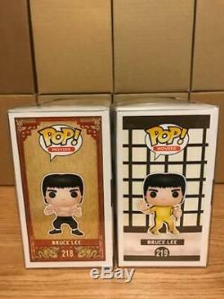 Funko Pop Bruce Lee Set 218 & 219 Nycc Rudy Ramirez Exclusif Signé