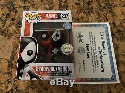 Funko Pop Deadpool Venom Stan Lee Et Rob Liefeld Ont Signé Withcoa