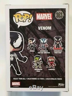 Funko Pop! Marvel Venom # 363 Signé Par Stan Lee Withcoa Rare Withprotector