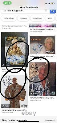 Funko Pop Ric Flair Robe Rouge #63 Autographié Vinyle Signé Avec Protecteur Wwe Nouveau
