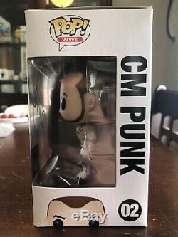 Funko Pop! Wwe CM Punk # 02 Autograph / CM Punk Signé Par Avec Stack Dur