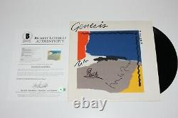 Genesis Band Signed'abacab' Album Vinyl Enregistrement Beckett Coa Phil Collins Tony X3
