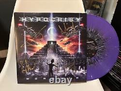 HYPOCRISIE VINYLE LP AUTOGRAPHIE SIGNÉE VIOLET PETER x4 RARE CULTE DU MÉTAL