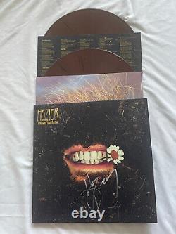Hozier SIGNÉ Unreal Unearth LP Lumière Ambre Marron Nouveau Vinyle Autographié