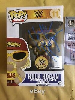 Hulk Hogan Signé Funko Pop Wwe Exclusive 11 Withcoa Tres Rare