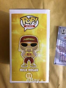 Hulk Hogan Signé Funko Pop Wwe Exclusive 11 Withcoa Tres Rare