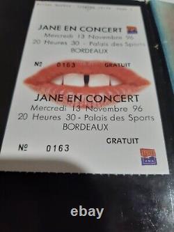 JANE BIRKIN autographe lp vinyle AU BATACLAN billet signé concert live BORDEAUX
