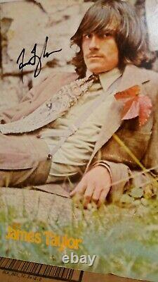 James Taylor Signé Seul Titled 1968 Album Vinyl Record Lp Apple Autograph Photo