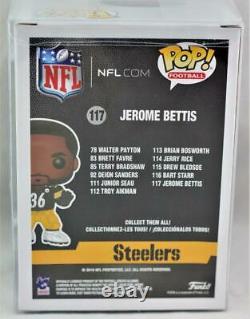 Jerome Bettis Signé Steelers Funko Pop Figurine Beckett W Jaune