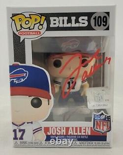 Josh Allen Autographié Signé Buffalo Bills NFL Funko Pop #109 Beckett Coa