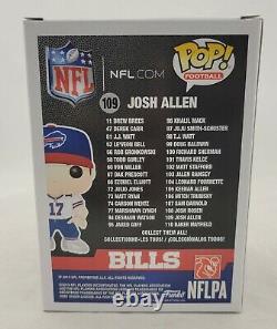 Josh Allen Autographié Signé Buffalo Bills NFL Funko Pop #109 Beckett Coa