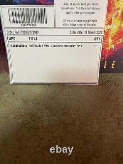 Judas Priest Vinyle LP signé Bouclier invincible Violet INSERT AUTOGRAPHED LE 500
