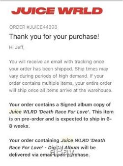 Jus Wrld Signé Death Race For Love Album Vinyl Record Lp Coa Drfl Rapper Rip