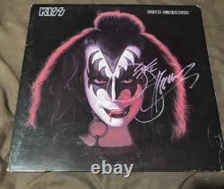 KISS Gene Simmons autograph signé SOLO couverture de vinyle LP autographed seulement sans vinyle