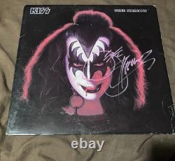 KISS Gene Simmons autograph signé SOLO couverture de vinyle LP autographed seulement sans vinyle