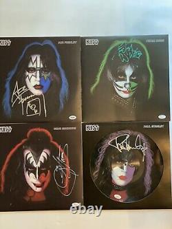 Kiss Signed Album/record/vinyle Par Les 4 Membres Rare Jsa/psa