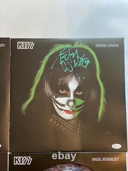 Kiss Signed Album/record/vinyle Par Les 4 Membres Rare Jsa/psa