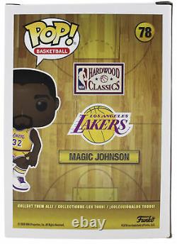 Lakers Magic Johnson Signé Nba Hwc #78 Funko Pop Vinyl Figure Avec Yellow Sig Bas