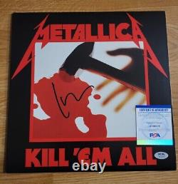 Lars Ulrich Metallica Autographié Signé Kill Em All Vinyl Lp Album Psa/dna Coa