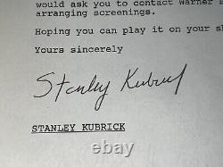 Lettre autographiée signée Stanley Kubrick avec Vinyle de Full Metal Jacket JSA LOA