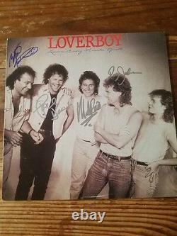 Loverboy Signé Album De Vinyle Autographié Par Mike Reno, Paul Dean, Doug Johnson + 1