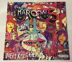 Maroon 5 signé et dédicacé vinyle Adam Levine + 4 Loa Beckett Bas Overexposed