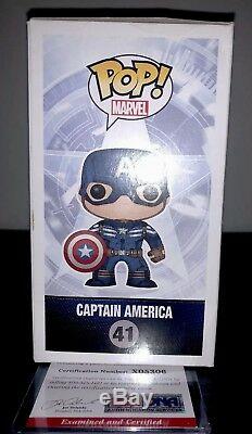 Marvel Comics Funko Pop Exclusive Captain America-signé Par Stan Lee Avec Coa