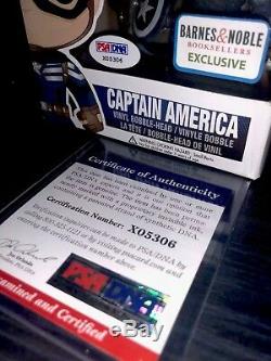 Marvel Comics Funko Pop Exclusive Captain America-signé Par Stan Lee Avec Coa