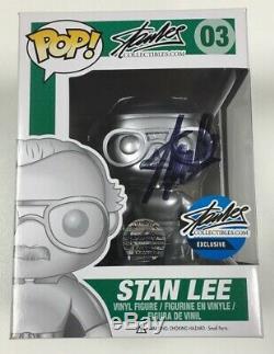 Marvel Stan Lee Silver Funko Pop # 03 D'exclusivité Signé Par Stan Lee Withcoa