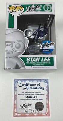 Marvel Stan Lee Silver Funko Pop # 03 D'exclusivité Signé Par Stan Lee Withcoa