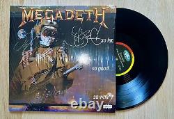 Megadeth Jusqu'ici tout va bien Mais qu'est-ce qui se passe VINYLE LP SIGNÉ AUTOGRAPHIÉ Thrash Metal NEUF