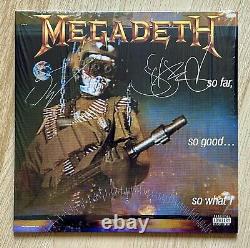 Megadeth Jusqu'ici tout va bien Mais qu'est-ce qui se passe VINYLE LP SIGNÉ AUTOGRAPHIÉ Thrash Metal NEUF