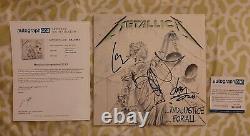 Metallica A Dédicacé Justice Pour Tous Disque Vinyle Apeca Coa #sa13067 Signé Par 3