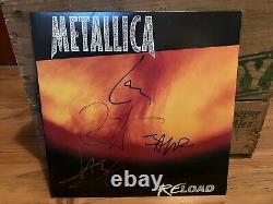 Metallica Signé Recharge Autographiée Lp Vinyl X4 James Hetfield Lars Kirk Jason