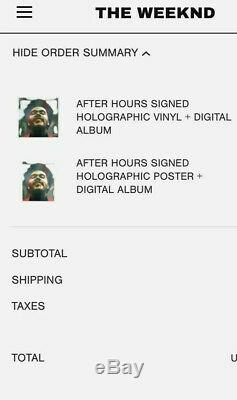 Mint Autographed A Signé Le 12 Weeknd Holographic Lp Vinyl After Hours Sold Out