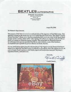 Paul Mccartney 2011 Signé Sgt. Peppers Album Cover Vinyliques Jsa Et Caiazzo Loa