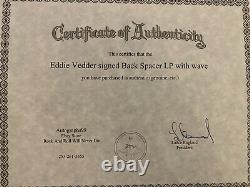 Pearl Jam Backspacer Eddie Vedder Signé Autograph Vinyle