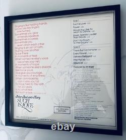 Peter, Paul & Mary album vinyle signé/autographié Such Is Love. Rare