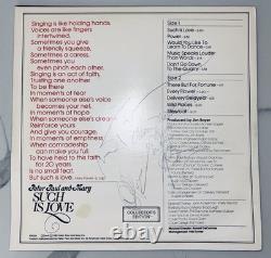 Peter, Paul & Mary album vinyle signé/autographié Such Is Love. Rare