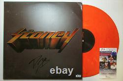 Post Malone Signé Autographied'stoney' Album Sur Orange Vinyl 2xlp Proof Jsa