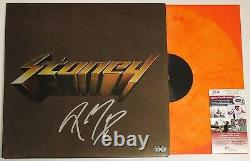 Post Malone Signé Stoney 2x Lp Orange Color Vinyl Record Autographié +jsa Coa