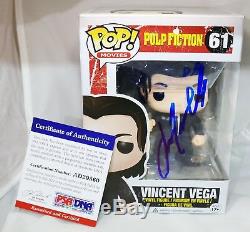 Rare John Travolta Signé Pulp Fiction Vincent Vega Autograph Funko Pop Psa Jsa
