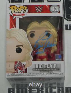 Ric Flair Signé Wwe Funko Pop #63 Vinyl Action Figure Bas Beckett Coa Autographe