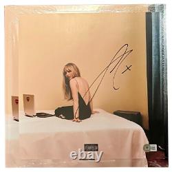 Sabrina Carpenter signée EMAILS I CAN'T SEND photo 11x11 + vinyle Bone BAS COA