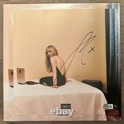 Sabrina Carpenter signée EMAILS I CAN'T SEND photo 11x11 + vinyle Bone BAS COA