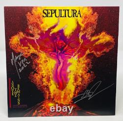 Sepultura Au-dessus des restes VINYLE ROUGE signé LP avec certificat JSA