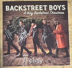 Signé A Backstreet Boys Very Christmas Red Vinyl Autograph 11x11 Art Card #4